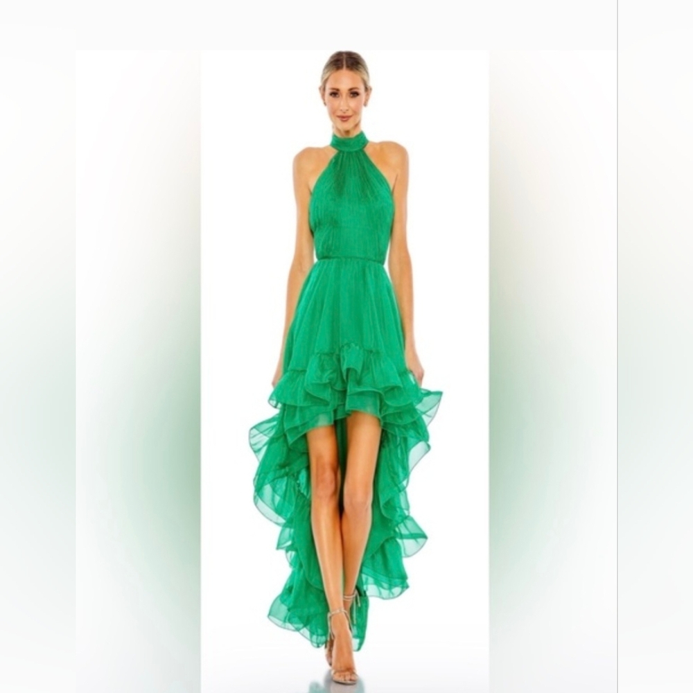 Mac Duggal Green Halter Dress